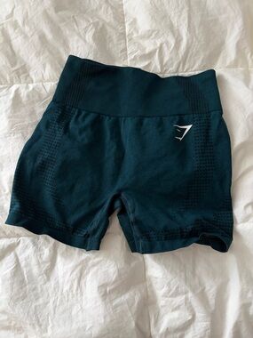Gymshark Seamless High-Waist Athletic Shorts in Teal Green